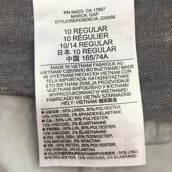 Grey linen cropped pants - GAP sz 10R - Picture 5 of 7